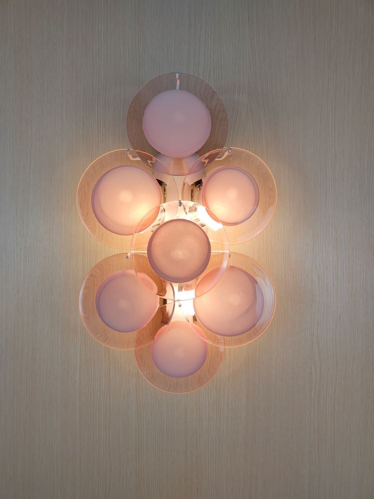 pink murano discs wall sconce