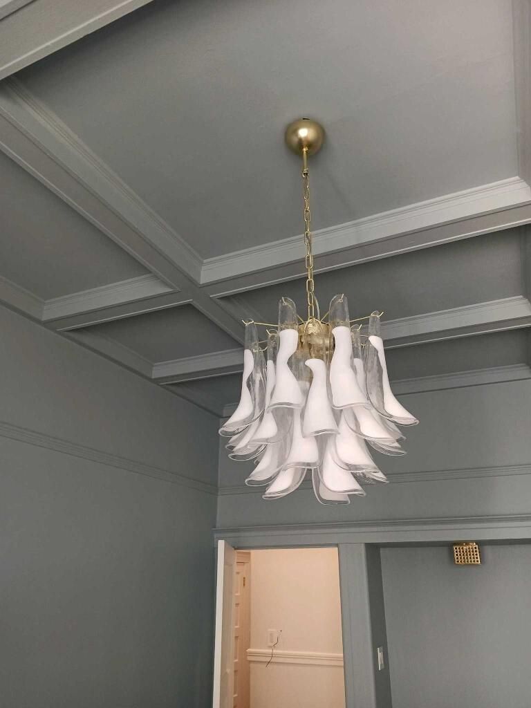 White Fether murano Chandelier