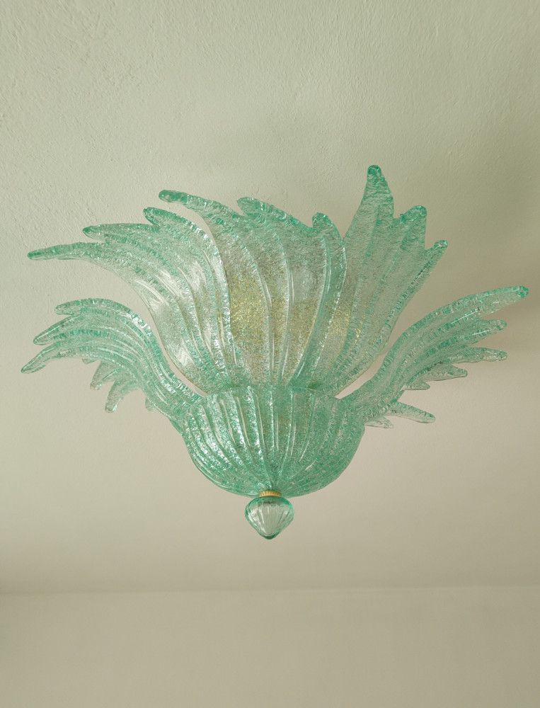 green leaves murano flush mount 2