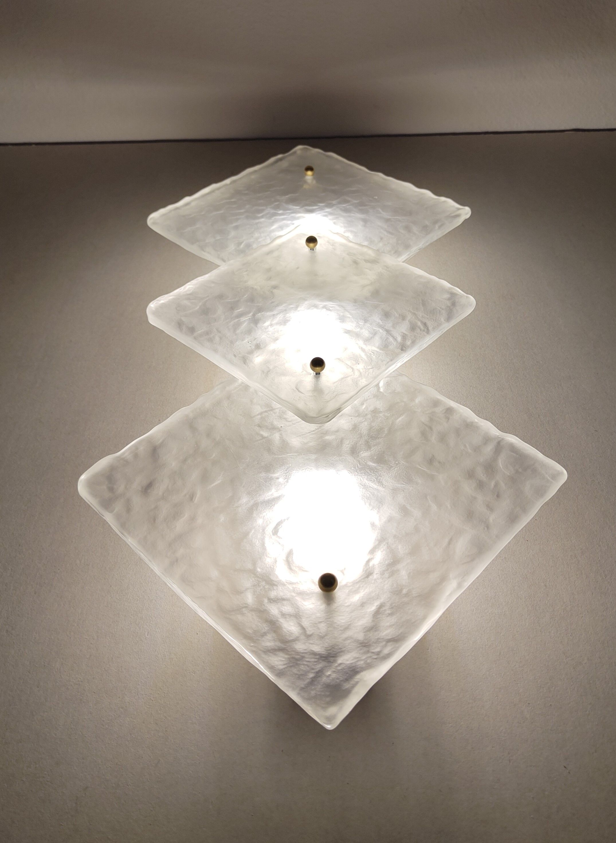 Hammered sandblasted squares wall Sconce 