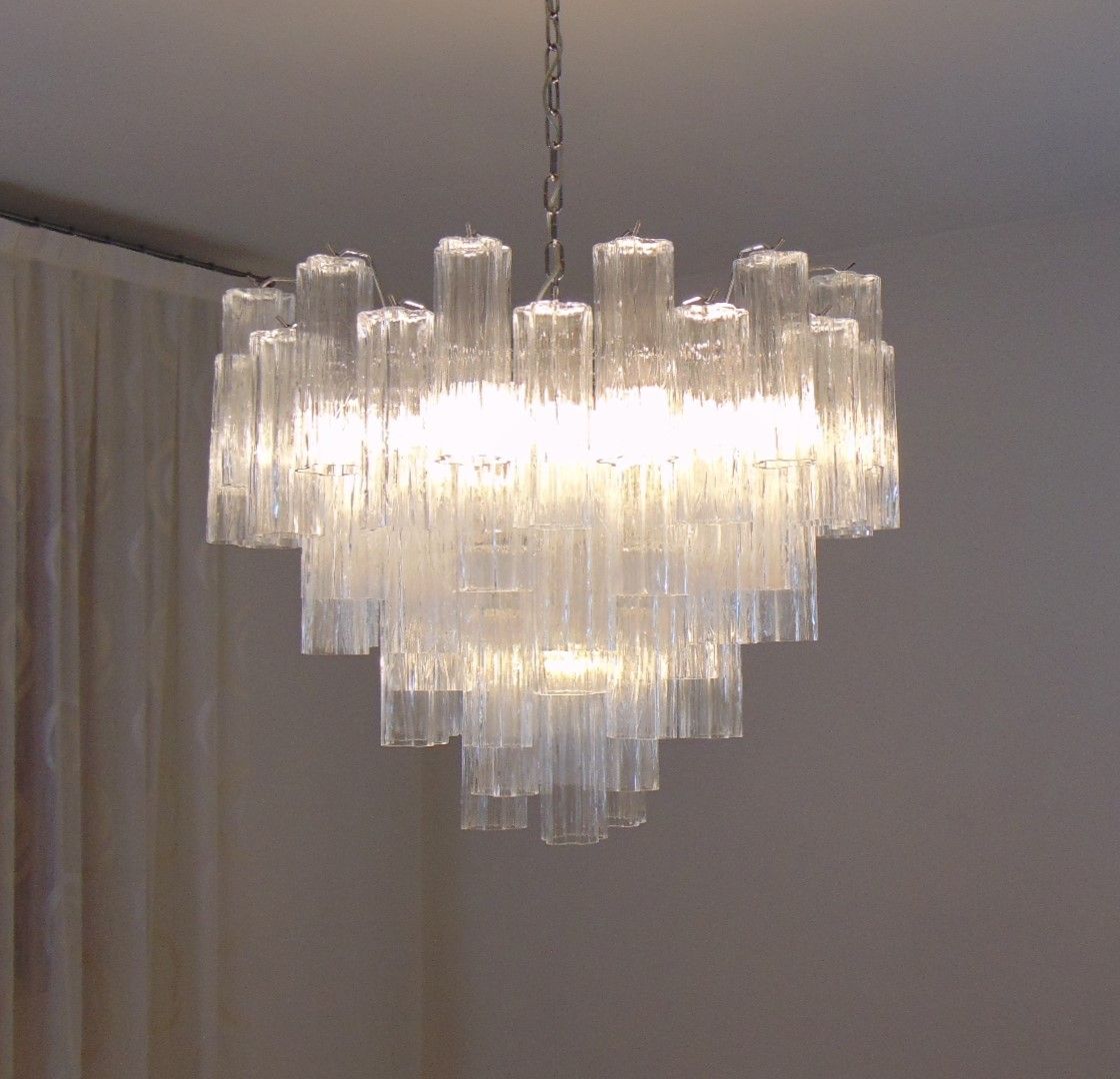 alternated clear tronchi murano chandelier