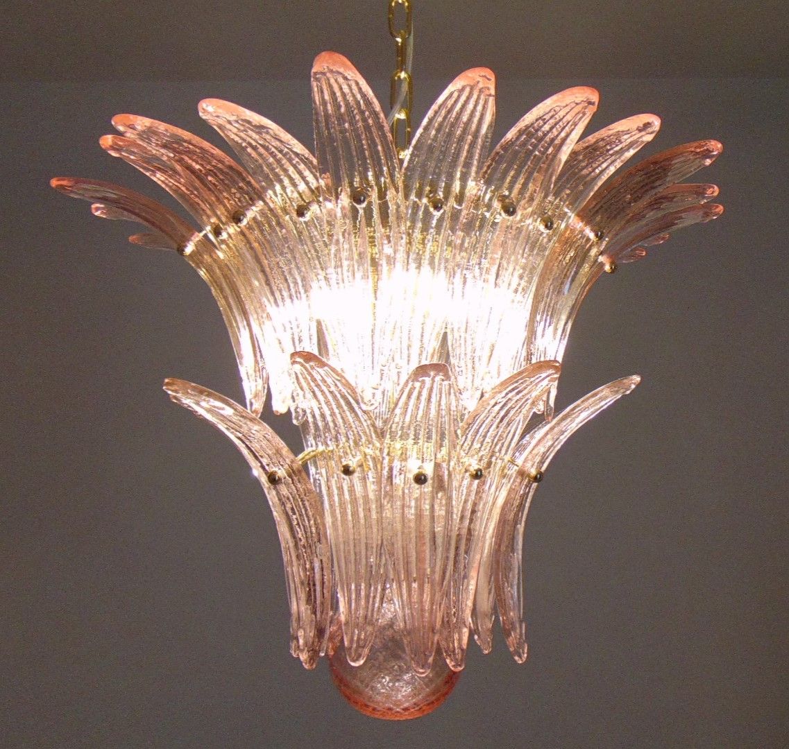 pink palmette murano chandelier 