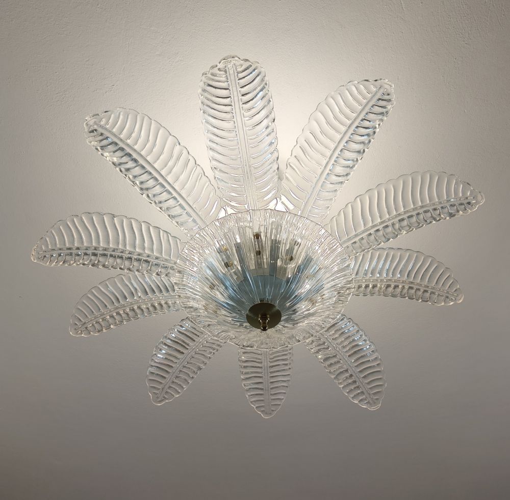 Murano glass leaves flush mount 1