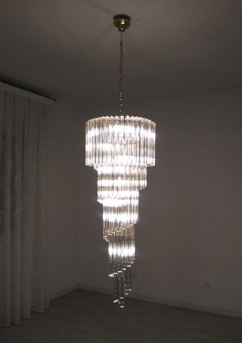 long spiral triedri murano chandelier 1