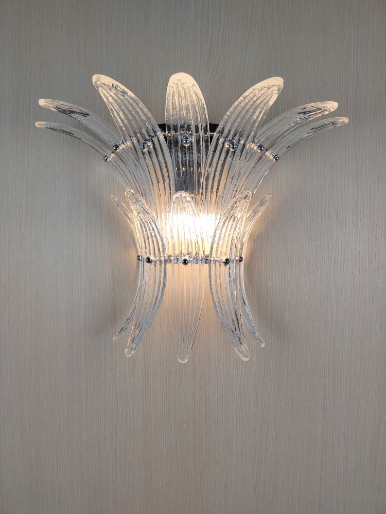clear murano palmette wall sconce 