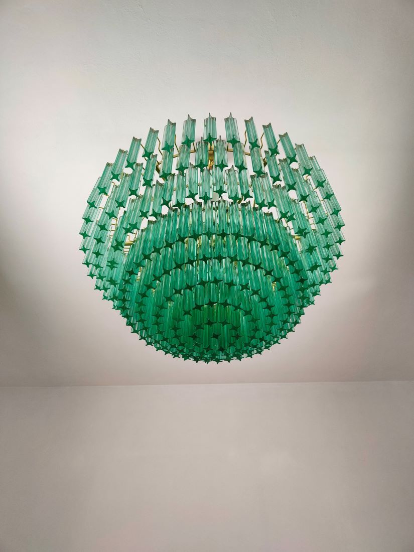 huge green quadriedri chandelier