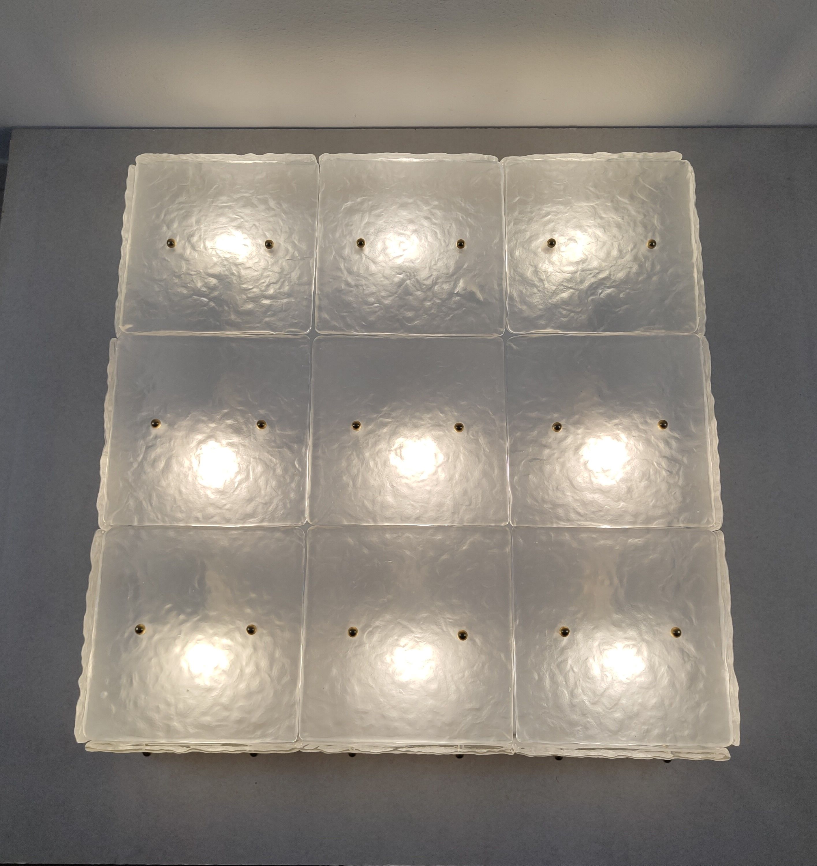 satin square contemporary murano flush mount 1