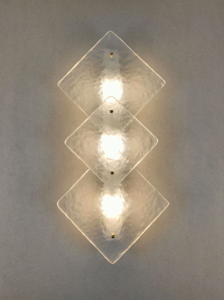 Hammered sandblasted squares wall Sconce