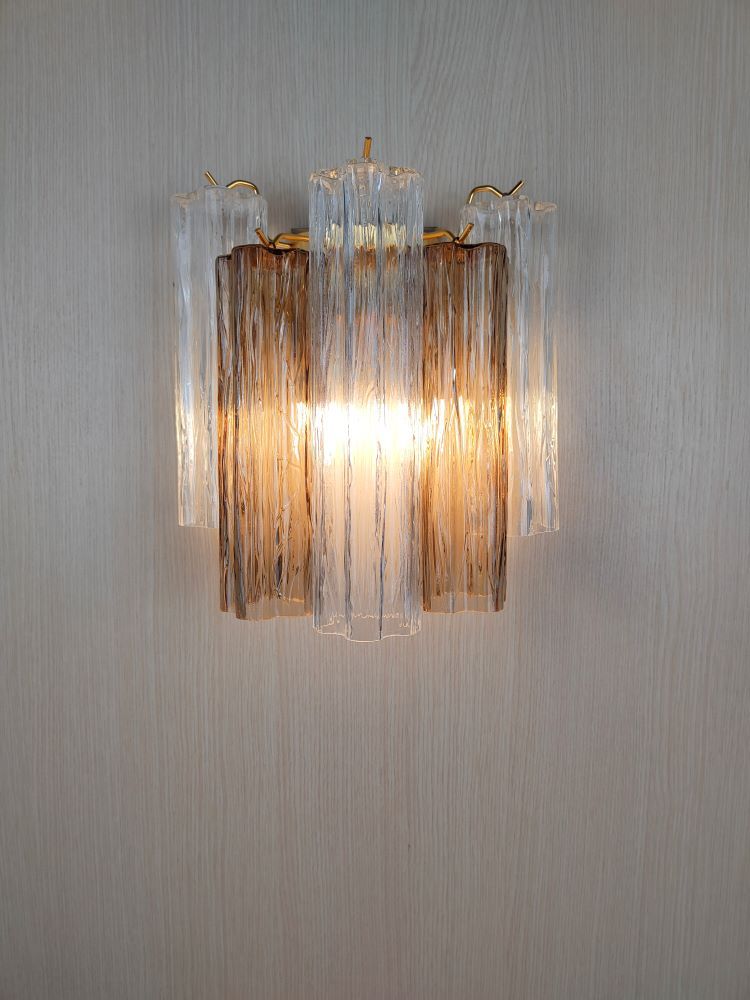 clear and fume tronchi tony zuccheri murano wall sconce 2