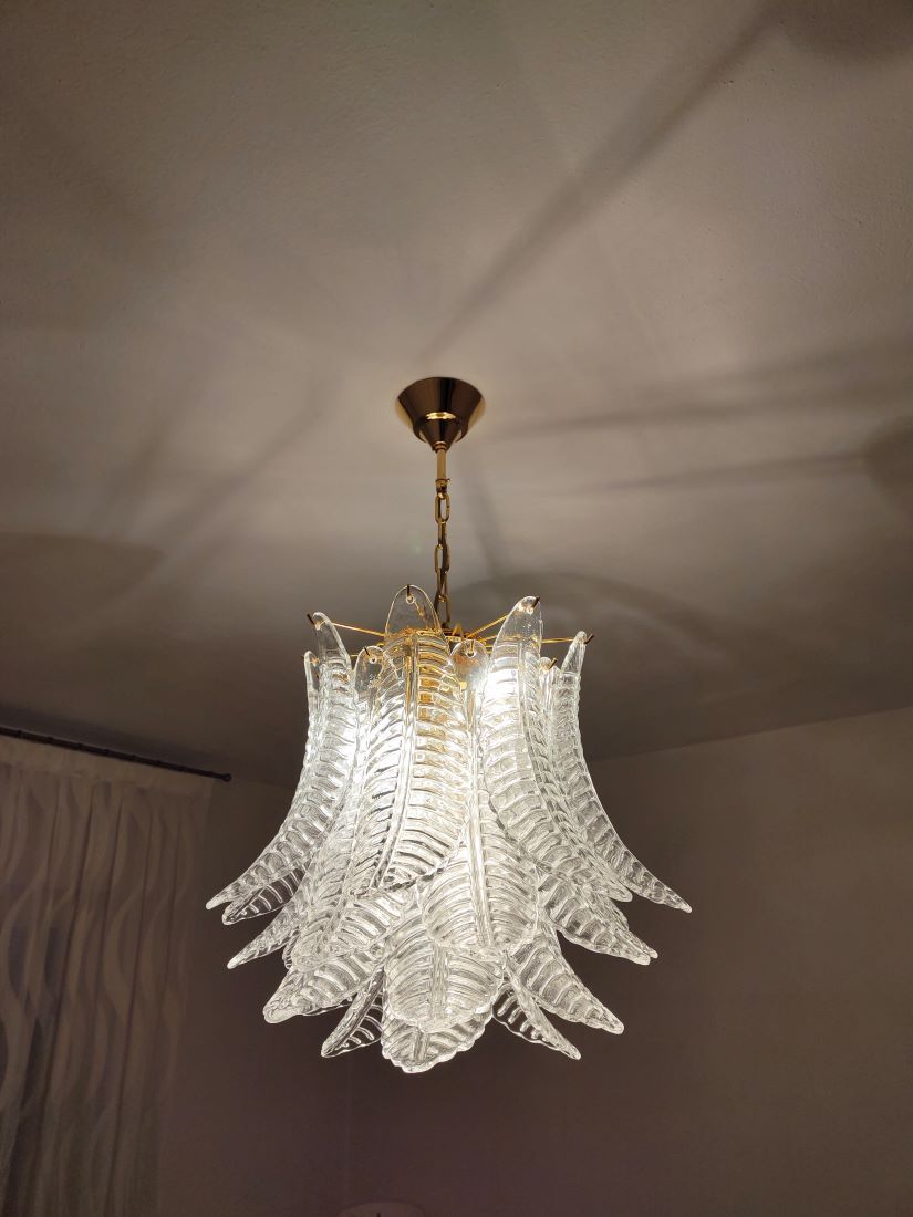 large leaf felci murano chandelier