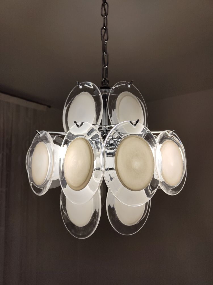 small white discs murano chandelier 2.