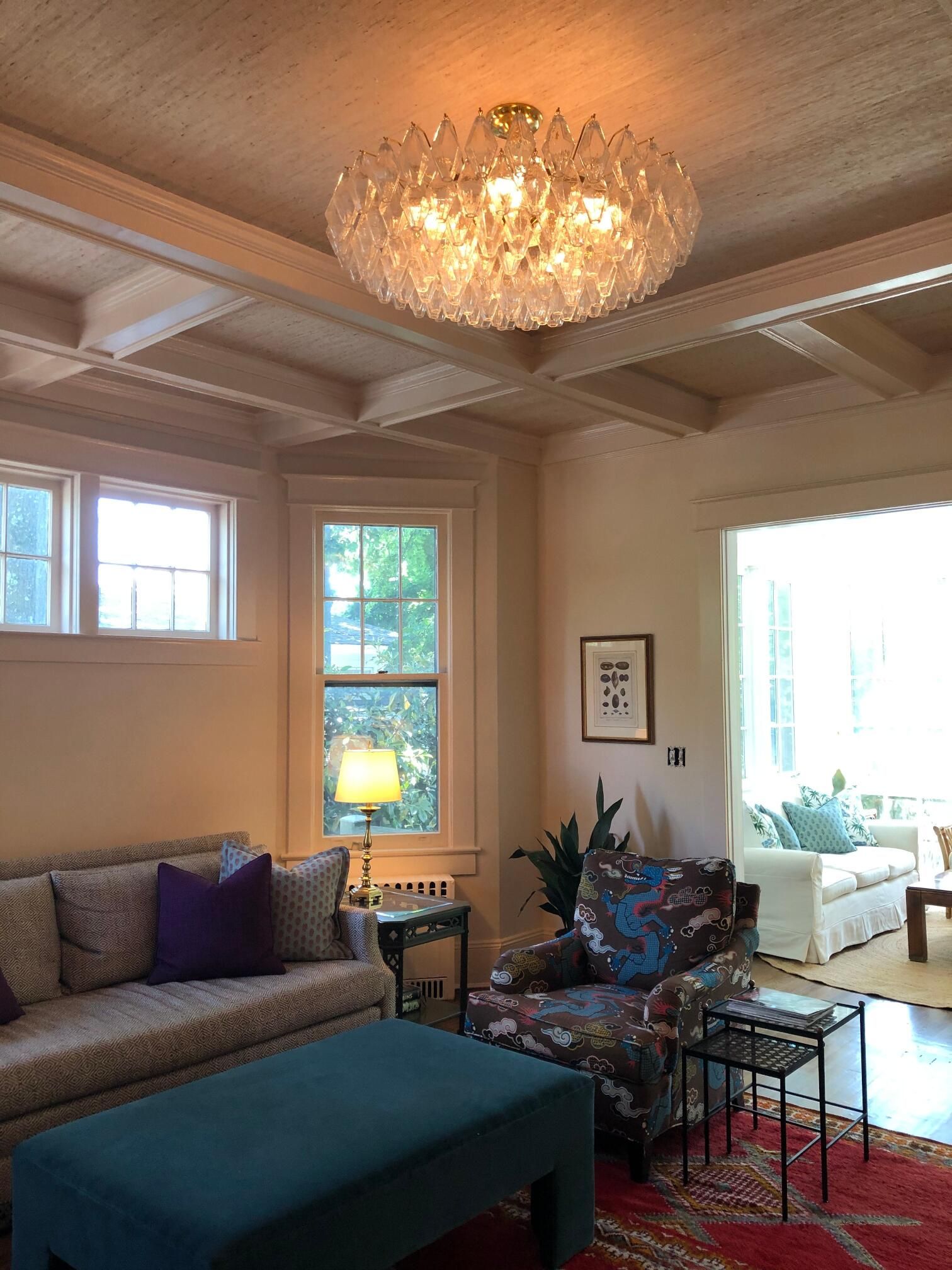 poliedri murano chandelier living room