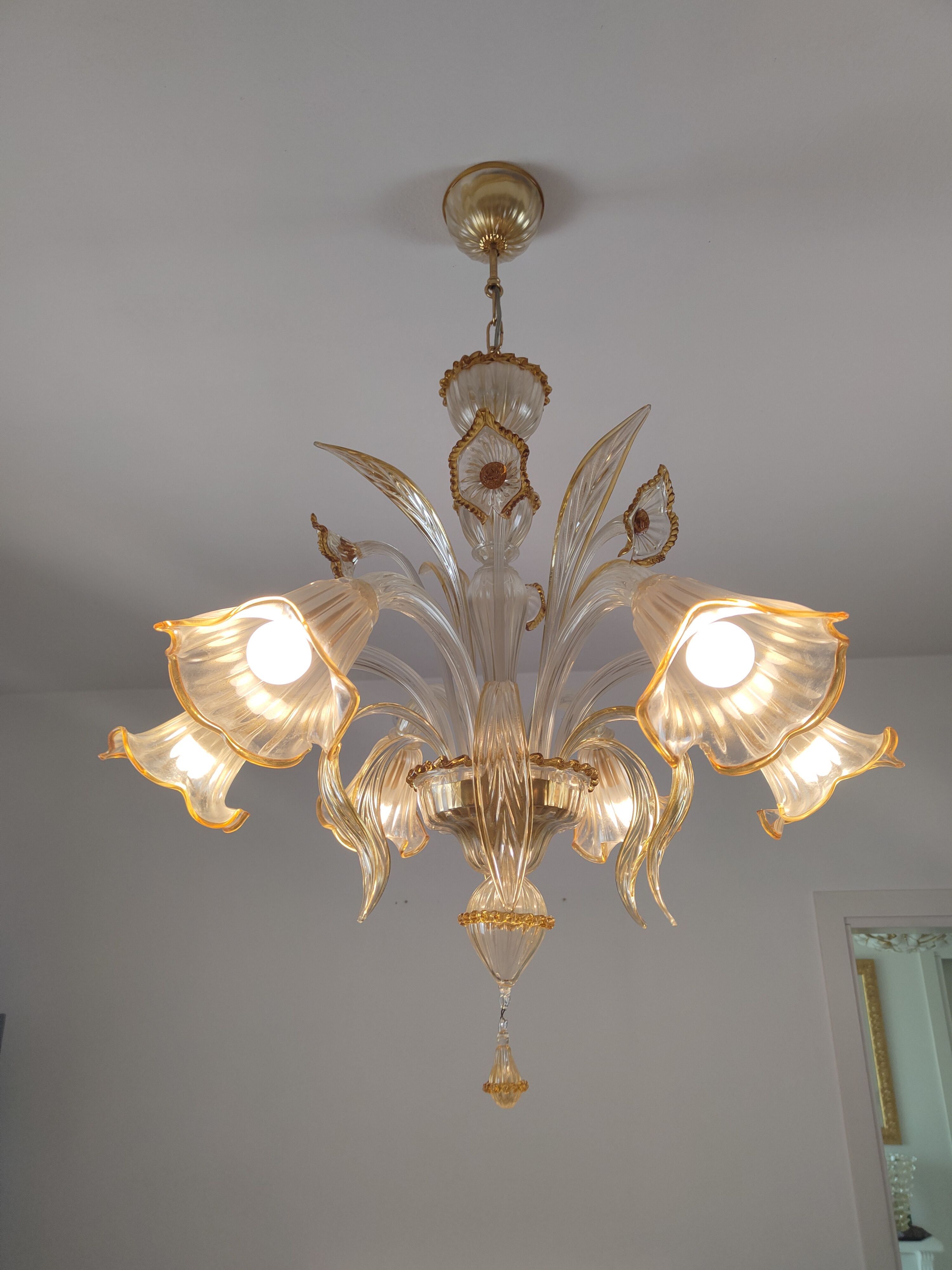 alle amber and gold murano classic chandelier 