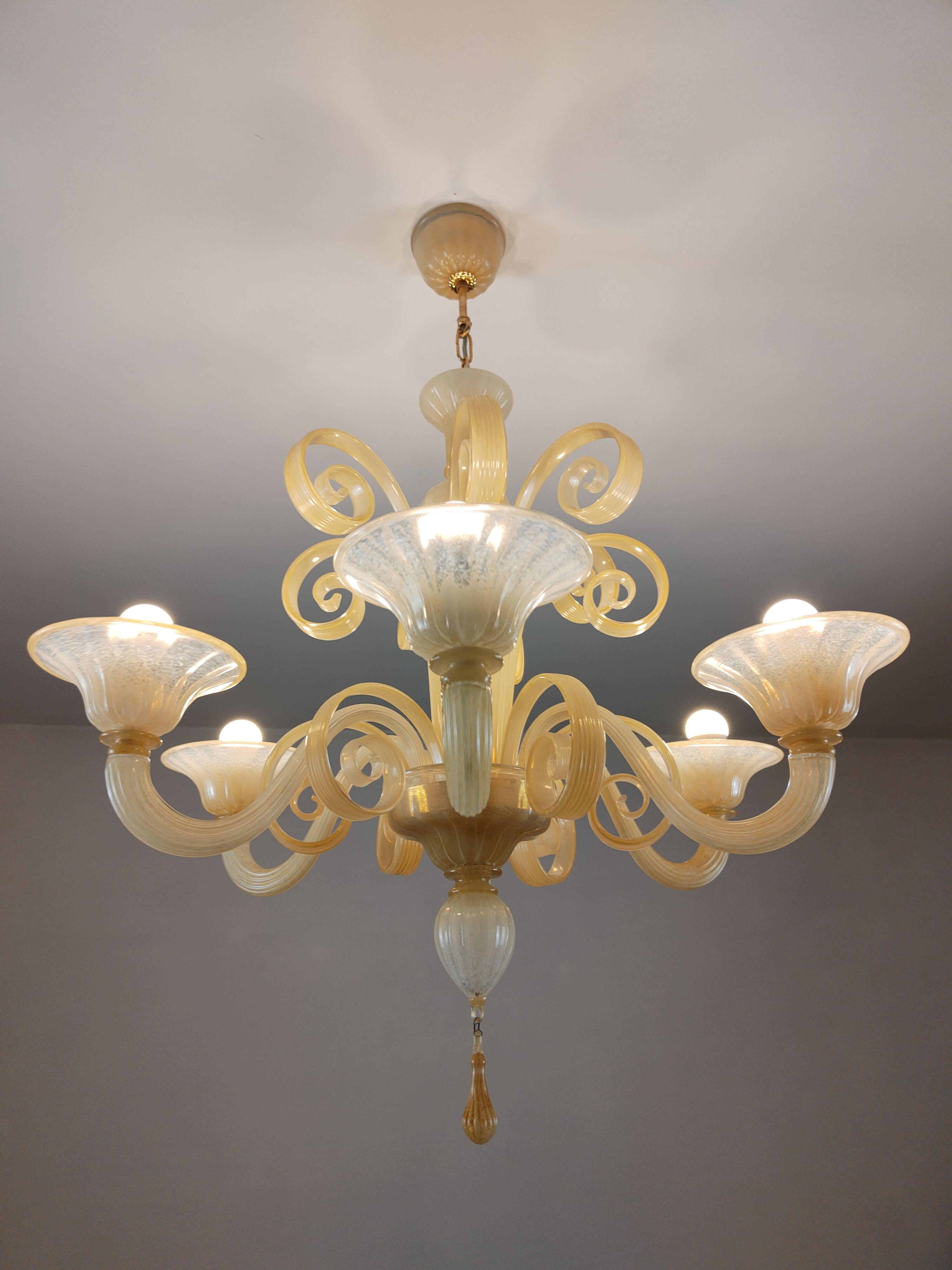 curls ivory murano classic chandelier 