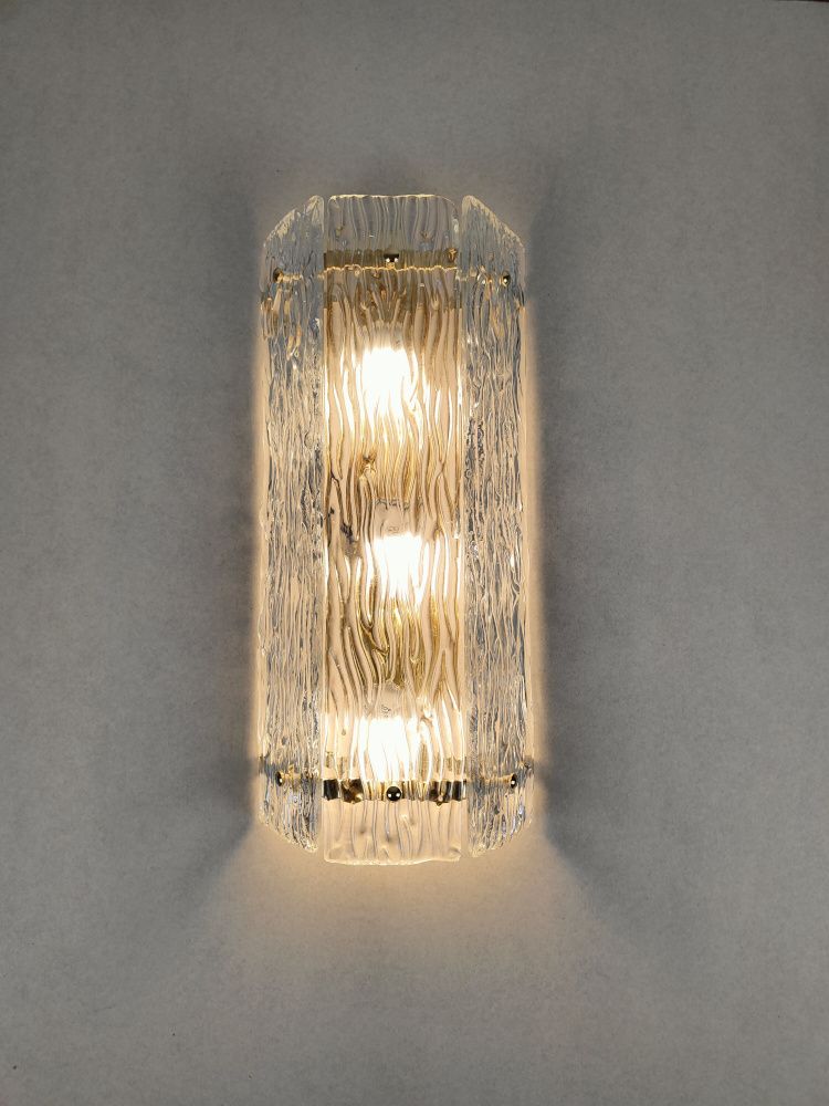 Bark slabs contemporary murano glass wall sconces
