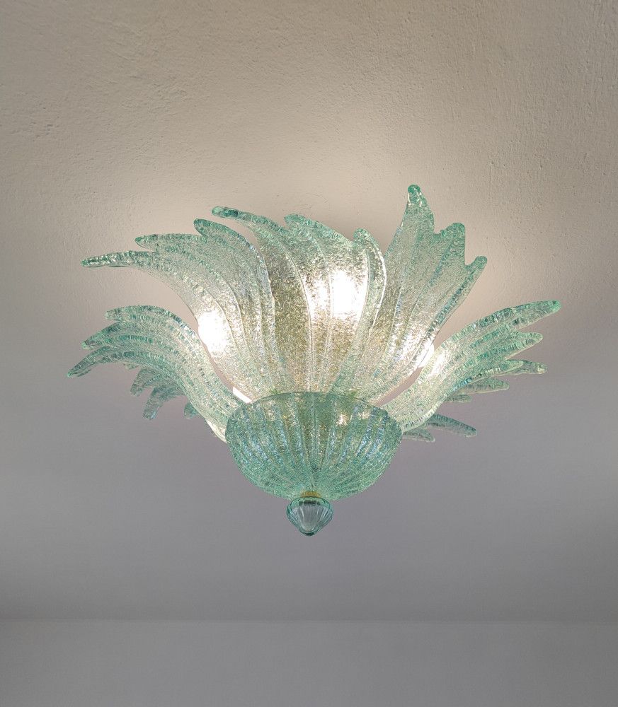 green leaves murano flush mount 