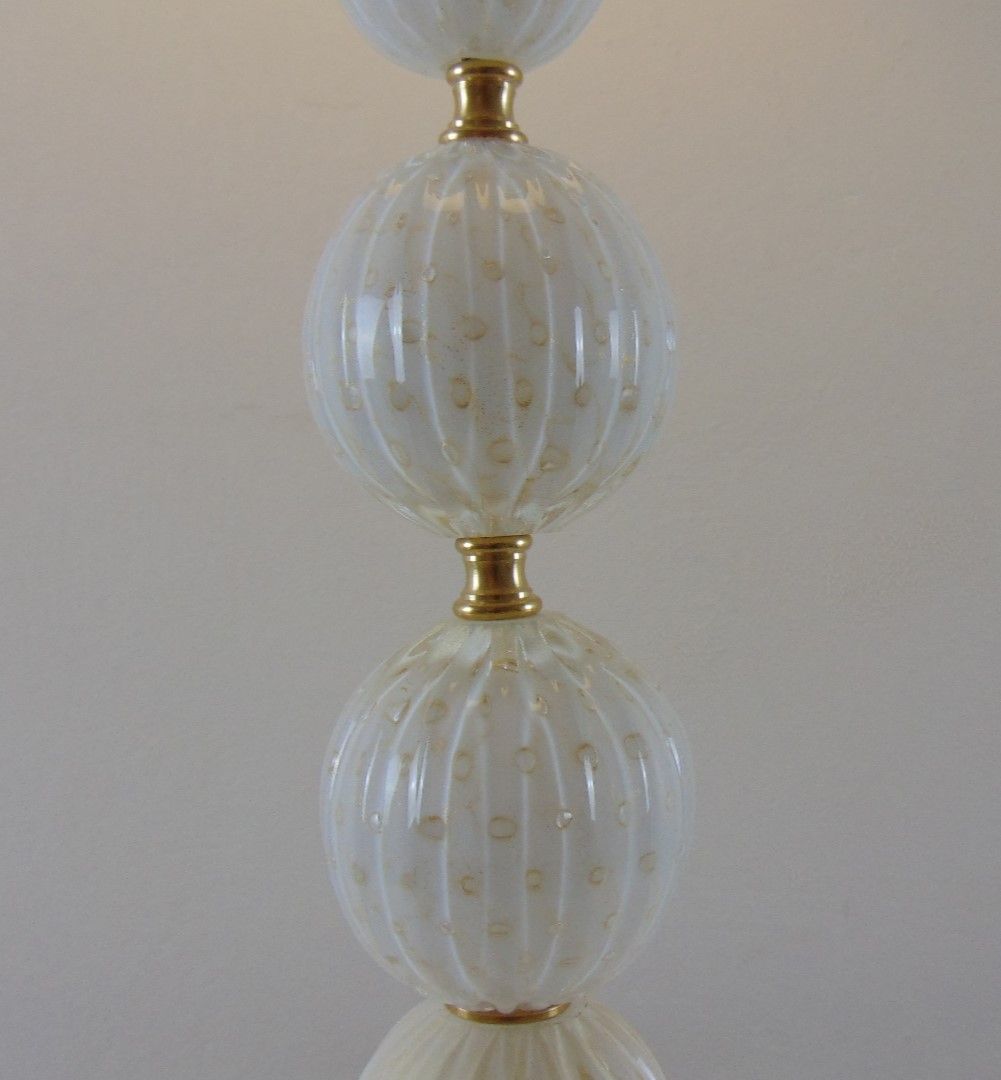 murano glass table with brass components 