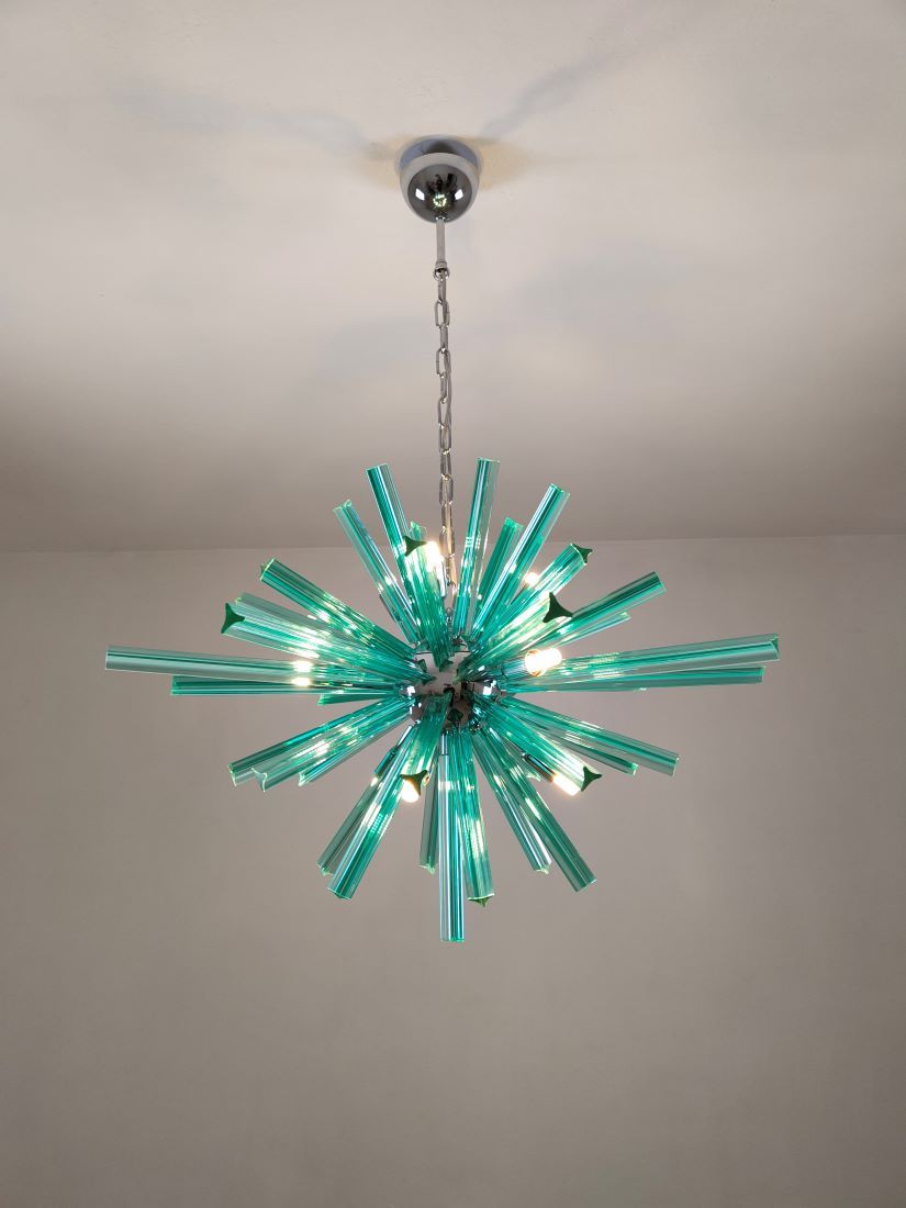 oval gree triedri sputnik murano chandeleir 