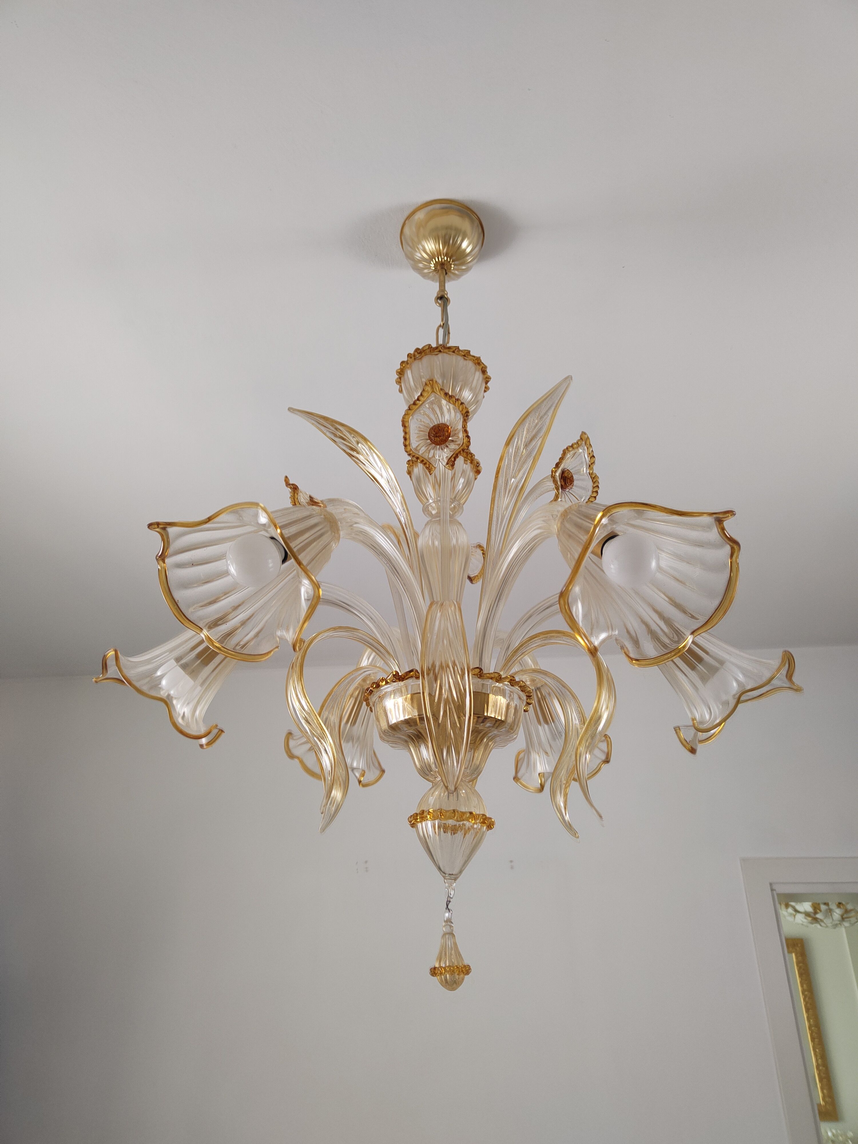 calle amber and gold murano classic chandelier 2