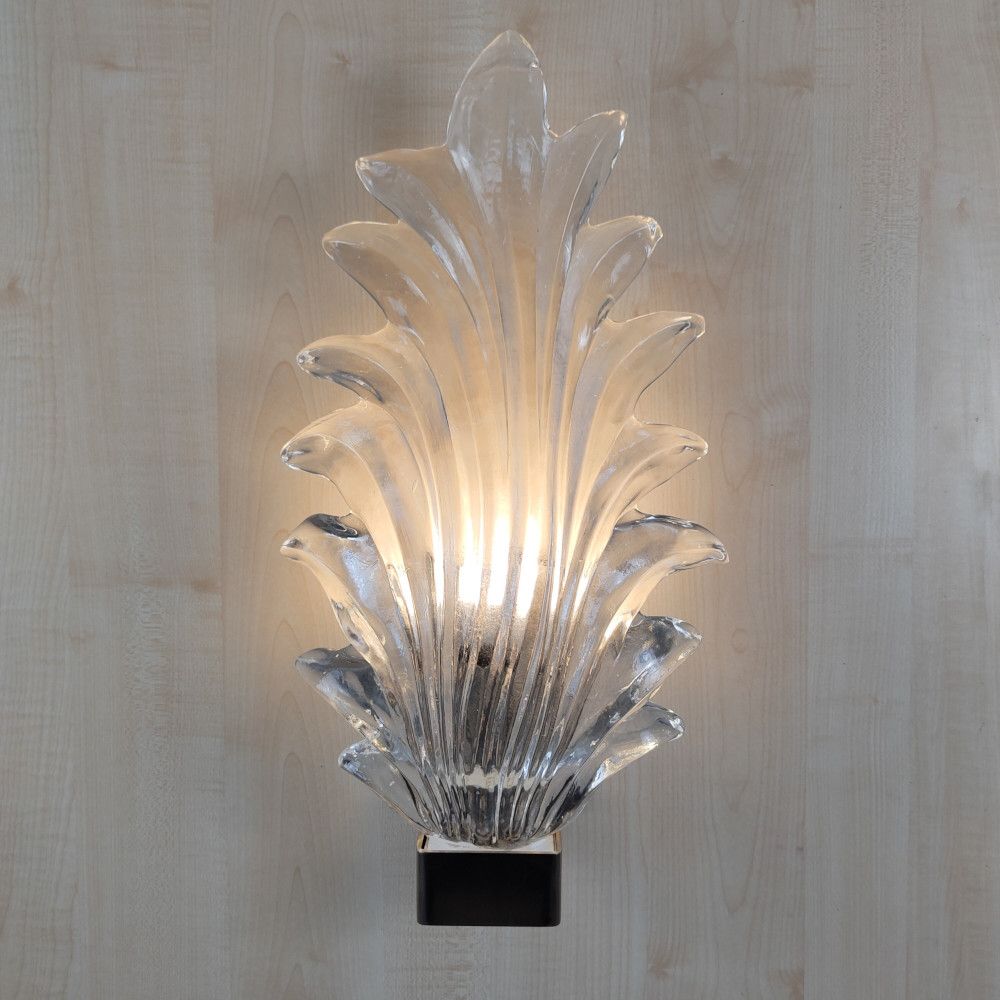 contemporary murano glass palm leaf wall sconce 